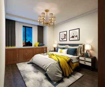 New Chinese Style Bedroom-ID:648574115