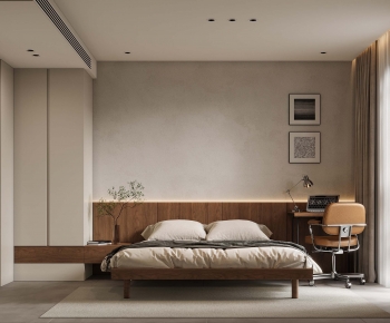 Wabi-sabi Style Bedroom-ID:859430079