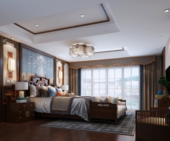 New Chinese Style Bedroom-ID:391869517