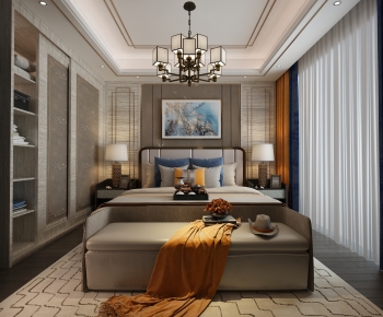 New Chinese Style Bedroom-ID:455405959