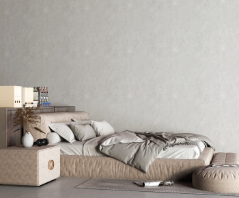 Wabi-sabi Style Double Bed-ID:816535959