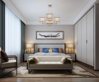 New Chinese Style Bedroom-ID:456057074