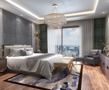 New Chinese Style Bedroom-ID:313117036