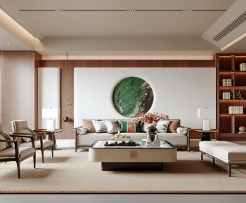 New Chinese Style A Living Room-ID:821120989