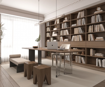 Wabi-sabi Style Study Space-ID:483150965