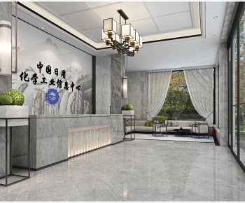 New Chinese Style Office Reception Desk-ID:524022109