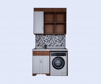 Nordic Style Laundry Cabinet-ID:886315112