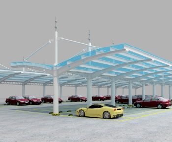 Modern Outdoor Parking Lot-ID:932581909