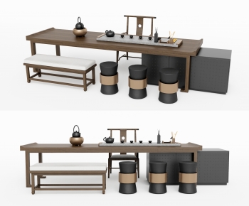 New Chinese Style Tea Tables And Chairs-ID:696537972