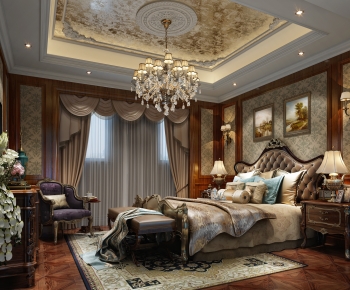 American Style European Style Bedroom-ID:548607116