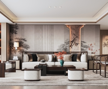 New Chinese Style A Living Room-ID:972434044