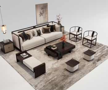 New Chinese Style Sofa Combination-ID:999157913