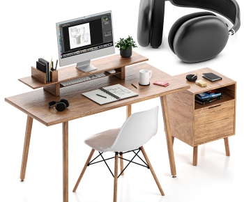 Modern Computer Desk And Chair-ID:566446074