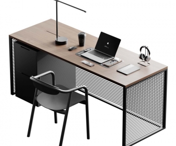 Industrial Style Computer Desk And Chair-ID:184061051