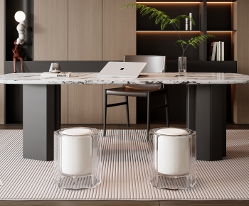 Modern Computer Desk And Chair-ID:655522116