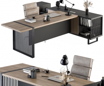 Modern Office Desk And Chair-ID:519365077