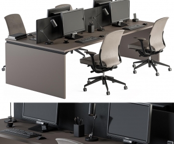 Modern Office Desk And Chair-ID:125179349