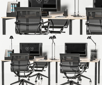 Modern Office Desk And Chair-ID:636485109