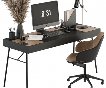 Modern Computer Desk And Chair-ID:999226096