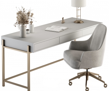 Modern Computer Desk And Chair-ID:330091952