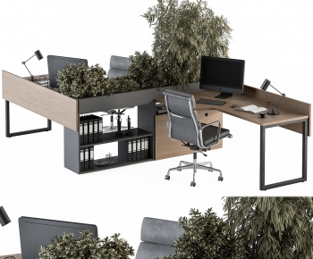 Modern Office Desk And Chair-ID:733604918