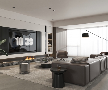 Modern A Living Room-ID:670401107