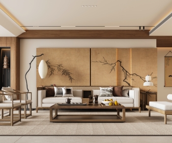 New Chinese Style A Living Room-ID:867935904