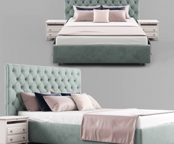 Simple European Style Single Bed-ID:217495924