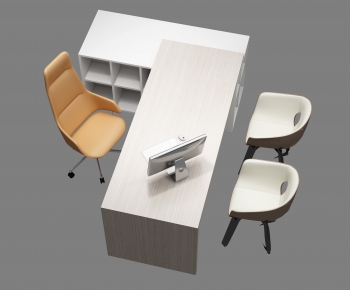 Modern Office Desk And Chair-ID:875459916