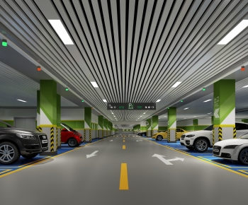 Modern Underground Parking Lot-ID:419142965