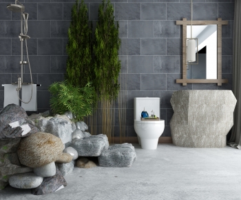 Wabi-sabi Style Toilet-ID:380872966