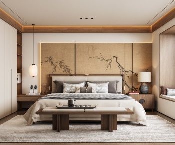 New Chinese Style Bedroom-ID:595379117