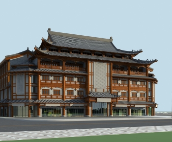 新中式仿古建筑商业街-ID:283396011