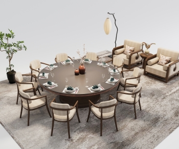 New Chinese Style Dining Table And Chairs-ID:641364102