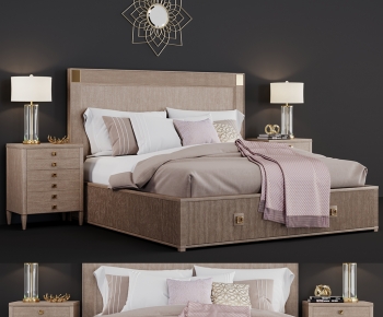 Simple European Style Double Bed-ID:591495997