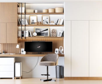 Modern Computer Desk And Chair-ID:676790953