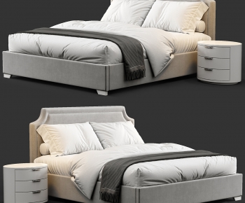 Simple European Style Double Bed-ID:510333063