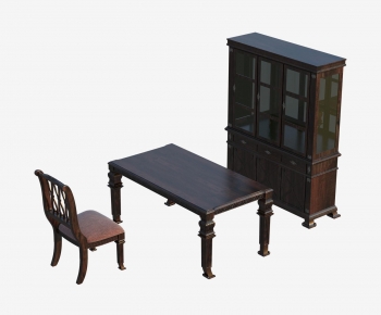 European Style Classical Style Computer Desk And Chair-ID:897355084