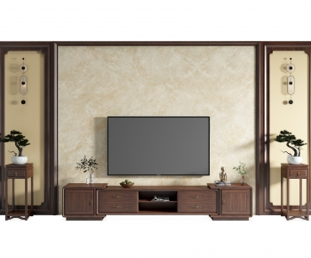 New Chinese Style TV Wall-ID:375811103