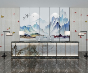 New Chinese Style Reception Desk-ID:760360003