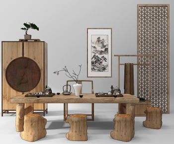 New Chinese Style Tea Tables And Chairs-ID:389803893