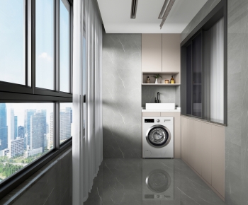 Modern Balcony Laundry Room-ID:394371034