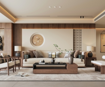 New Chinese Style A Living Room-ID:977624893