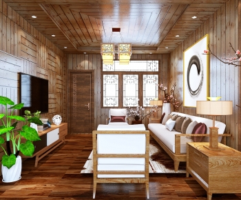 New Chinese Style A Living Room-ID:122210982