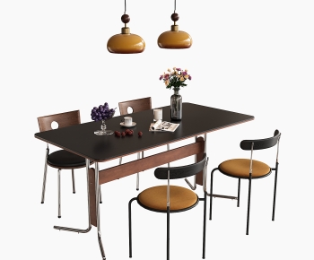 Retro Style Dining Table And Chairs-ID:475897078