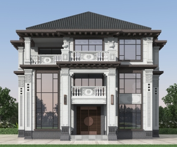 New Chinese Style Detached Villa-ID:836503981