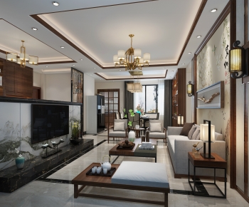 New Chinese Style A Living Room-ID:319569153