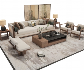 New Chinese Style Sofa Combination-ID:499068988