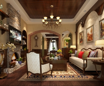 American Style A Living Room-ID:805921083