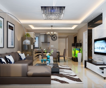 Modern A Living Room-ID:615806107